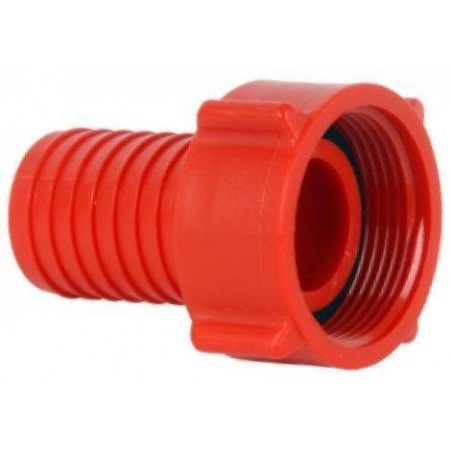 Hollanderes tömlővég, műa. 1"BM 3/4" tömlőhöz piros