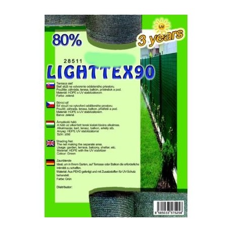 Belátásgátló, szélfogó és árnyékoló háló LIGHTTEX 90 1,2x10m 80% / 28574