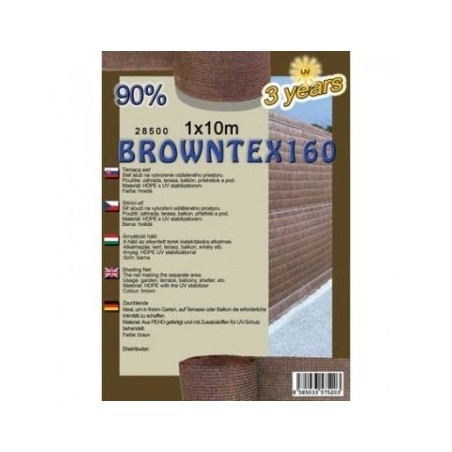 Belátásgátló, szélfogó és árnyékoló háló Browntex 160 1,8 m x 50 m 90% / 28599