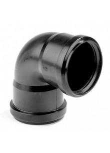 PVC fekete 75mm 90° könyök (Tokozott gumigyűrűs)