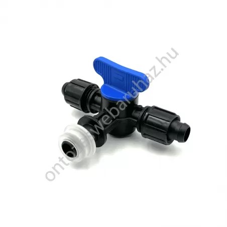 Csepegtető cső indító csap 2xDN16x16mm gumigyűrűs (szorítógyűrűs rögzítés)