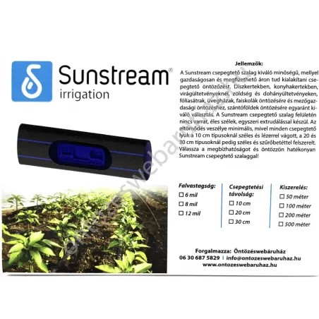 Csepegtető szalag 10cm oszt,6mil,1,14L/h (200m/tek)