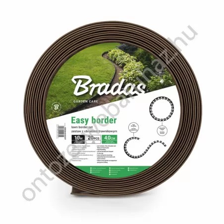 Kerti szegély szett easy border 10m x 4cm barna