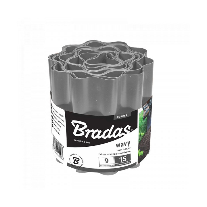 Bradas univerzális ágyásszegély szürke 9m x 20cm