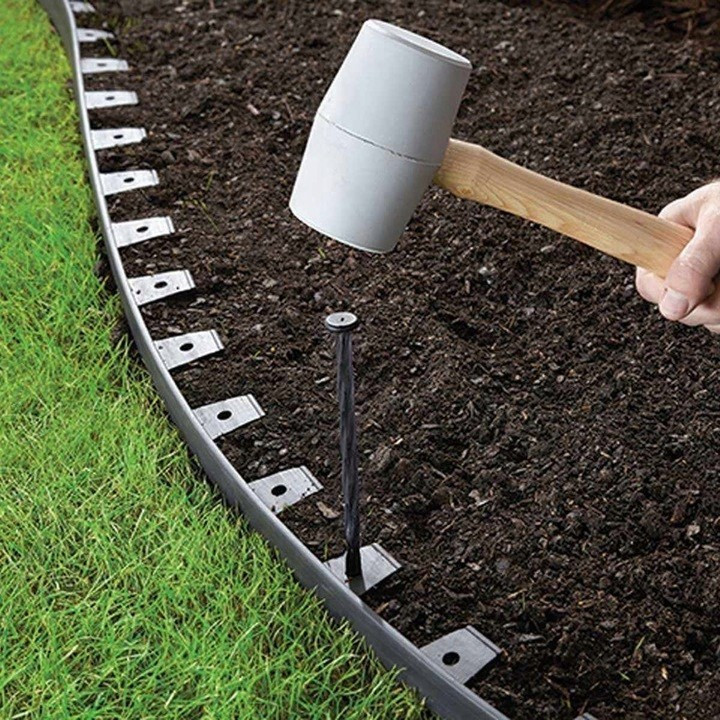 Kerti szegély szett easy border 10m x 5cm barna