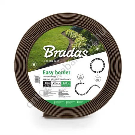 Kerti szegély szett easy border 10m x 5cm barna