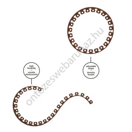 Kerti szegély szett easy border 10m x 5cm barna