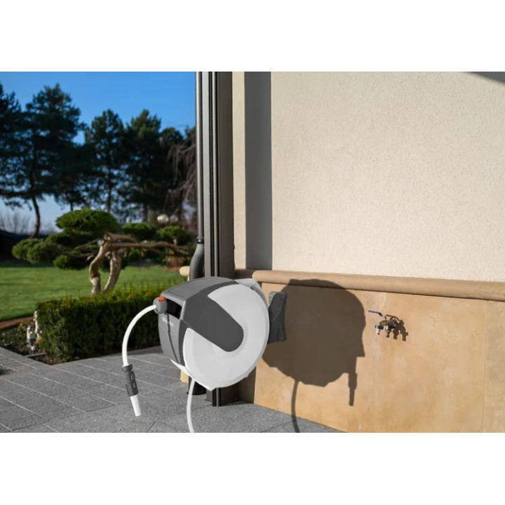 White Line automata tömlőtartó 20m 1/2" tömlővel tartozékokkal