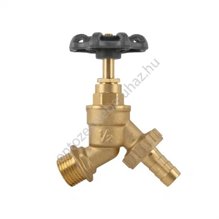 Kerek fogantyús réz csap 1/2" KM 13mm tömlőhöz (BR-KRH1234)