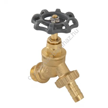 Kerek fogantyús réz csap 1/2" KM 13mm tömlőhöz (BR-KRH1234)