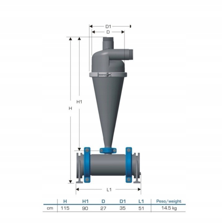 AlfaTurbo 3"-os hidrociklonos homokülepítő szűrő 500-800L/perc