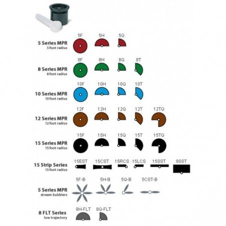 Rain Bird MPR 15F fix fúvóka (4.6m, 360 fokos, fekete)